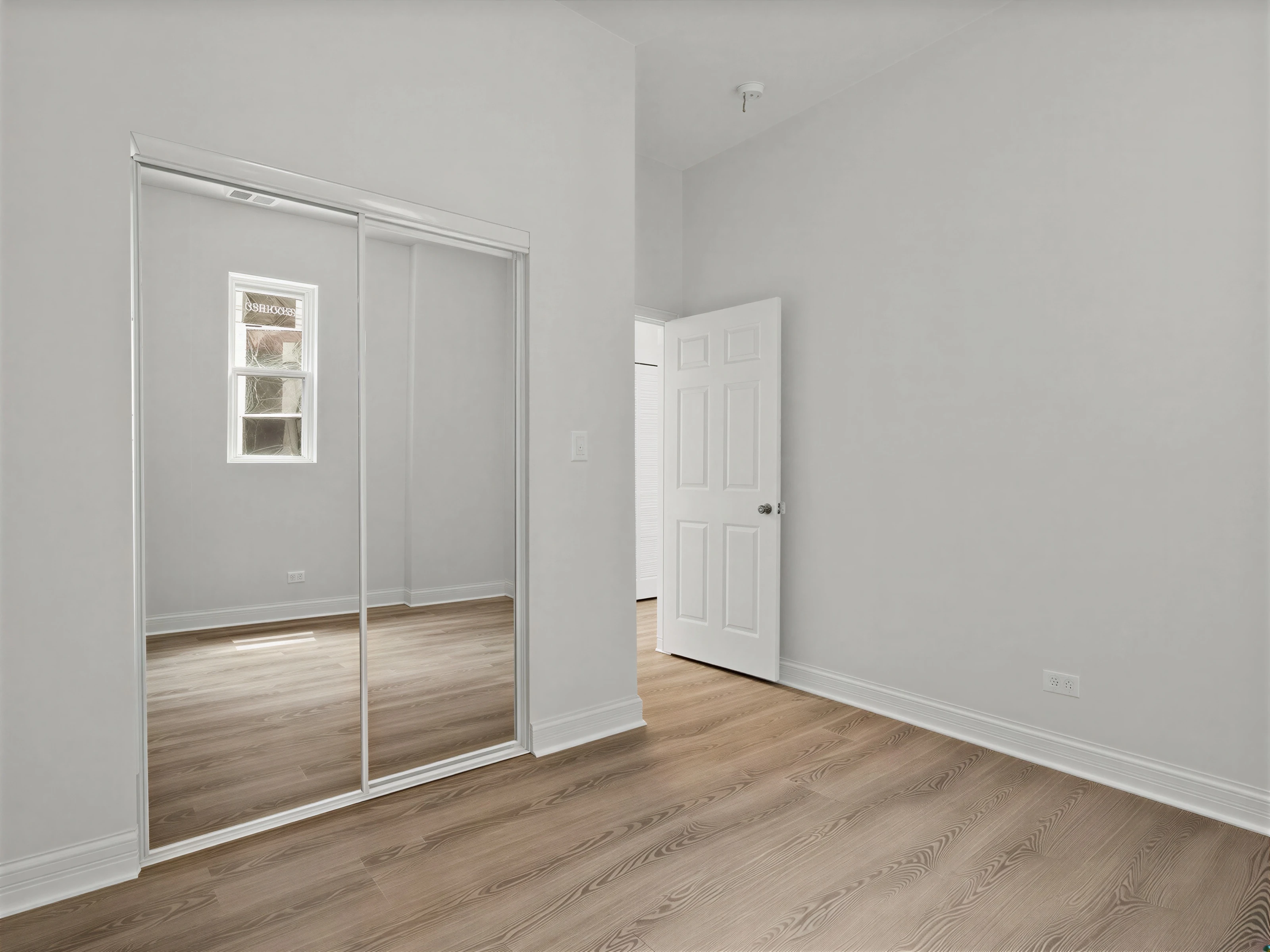 Bright bedroom after a full gut renovation